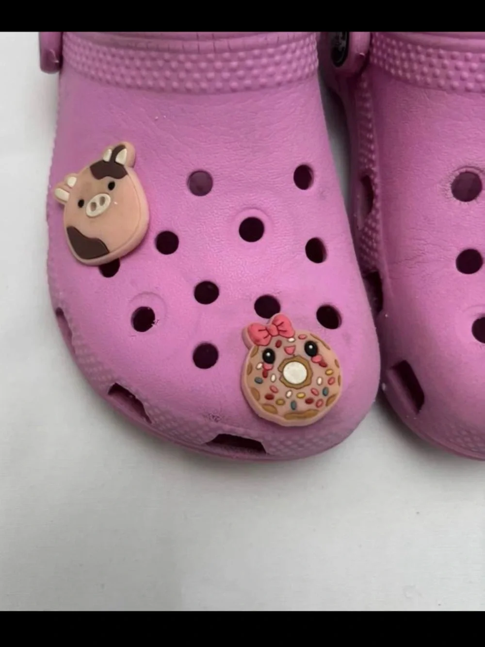 Kids Crocs Pink Lightweight Clog Shoes with Fun Charms C10